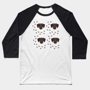 German Shorthaired Pointer Dog Breed Pattern Baseball T-Shirt